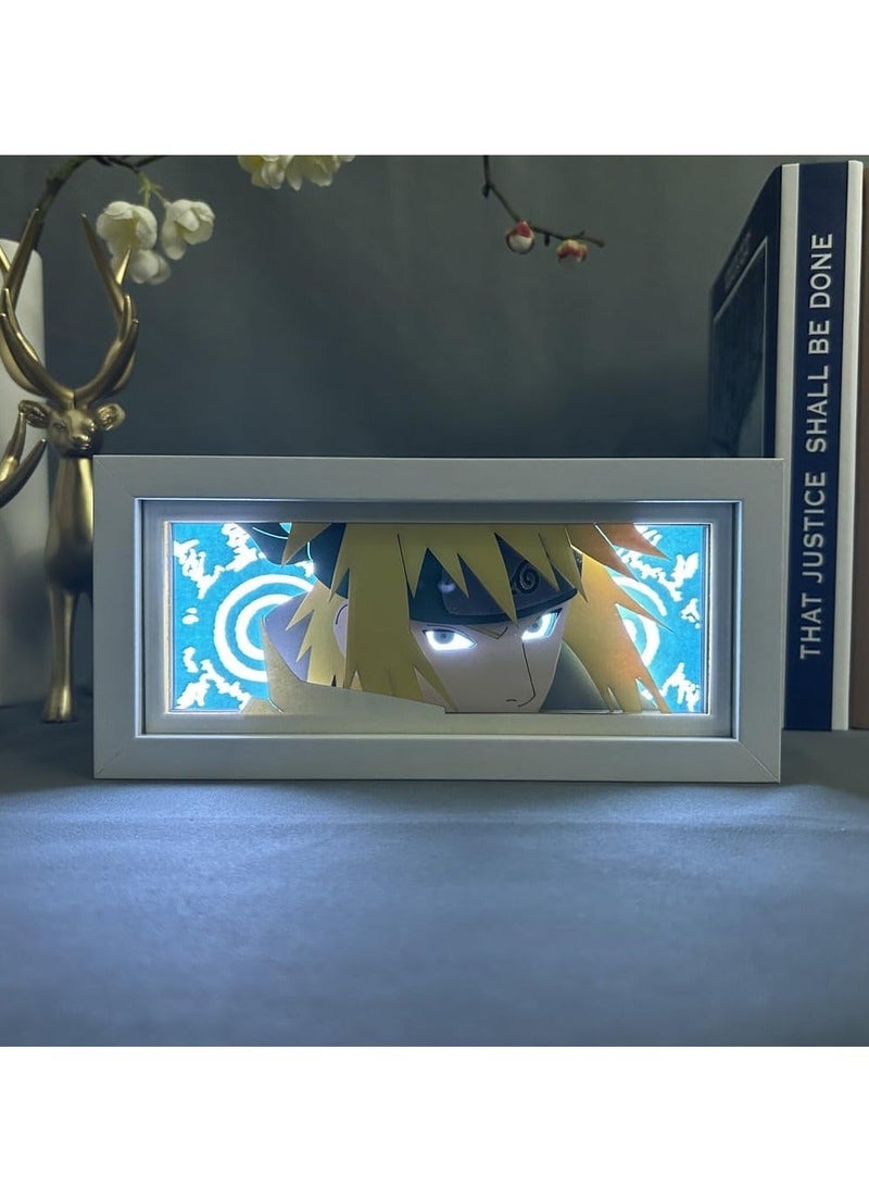 ARNOTEC مصباح ليلي ظل نارتو ثلاثي الأبعاد من الورق - مصباح زينة أنمي خشبي وأكريليك لغرفة النوم والمكتب والهدايا - Image 3