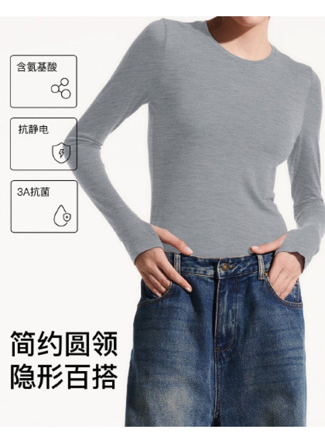 ubras Women'S Semi-High Neck Wool-Blend Base Layer Top, Chic And Slim-Fitting Shirt For Layering Or Outer Wear - Image 1
