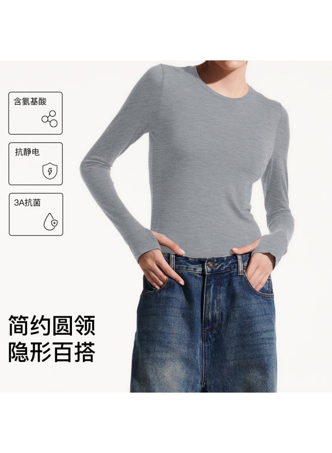 ubras Women'S Semi-High Neck Wool-Blend Base Layer Top, Chic And Slim-Fitting Shirt For Layering Or Outer Wear - Image 2