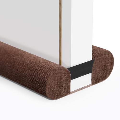 BKSAI Upgraded Door Draft Stopper for Bottom of Door, Under Door Gap Filler for Big Gap, No Folding Required, Flexible Installation Door Sweep soundproofing Strip for Home & Apartment, 28-32in, Brown - Image 1