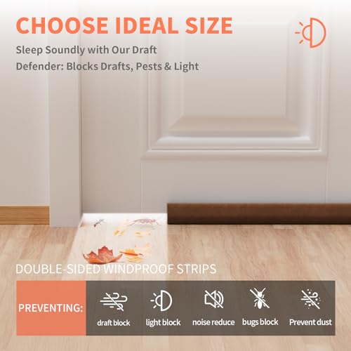 BKSAI Upgraded Door Draft Stopper for Bottom of Door, Under Door Gap Filler for Big Gap, No Folding Required, Flexible Installation Door Sweep soundproofing Strip for Home & Apartment, 28-32in, Brown - Image 4