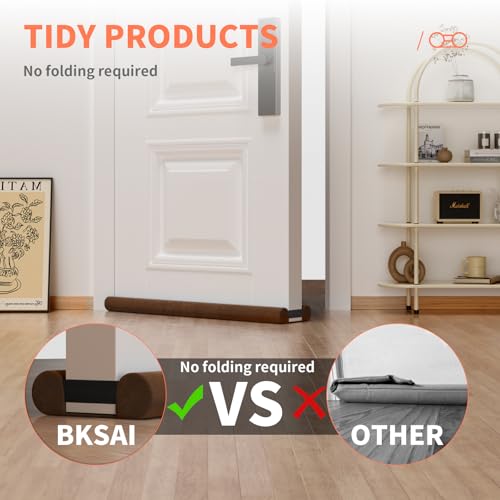 BKSAI Upgraded Door Draft Stopper for Bottom of Door, Under Door Gap Filler for Big Gap, No Folding Required, Flexible Installation Door Sweep soundproofing Strip for Home & Apartment, 28-32in, Brown - Image 5