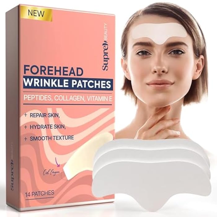 SupreH Forehead Wrinkle Patches For Anti-Wrinkle: Facial Wrinkle Patches for Forehead Fine Lines & Frown Lines - Overnight Mask with Peptide 14 - Image 1