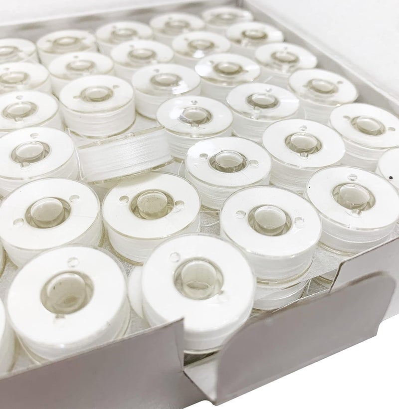 HimaPro 144 Prewound Bobbins for Embroidery Machines Size L (SA155) Good for Brother, Babylock, Janome, Bernina, Husqvarna, Pfaff Embroidery Machines Etc (Plastic Sided White) - 50 Weight - Image 2