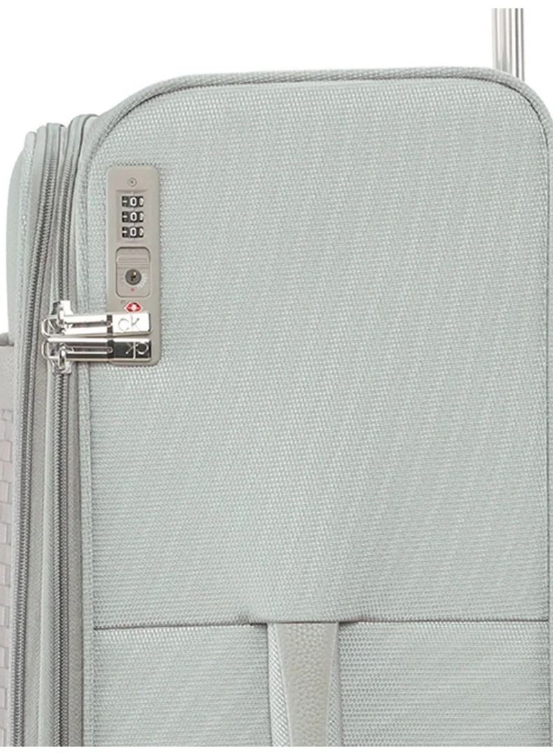 CALVIN KLEIN  Calvin Klein Check In Stone Soft Grey Cabin Luggage Bag  | Best Price UAE