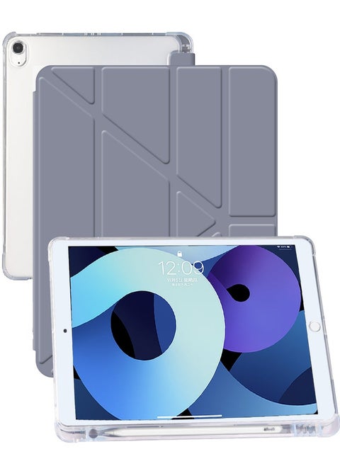 Case for iPad Air 6th 11-Inch M2 (2024) iPad Air 5/4 (2022/2020 5th/4th Generation 10.9-Inch) with Pencil Holder, Clear Transparent Back Shell Slim Stand Shockproof Tablet Cover Auto Wake/Sleep