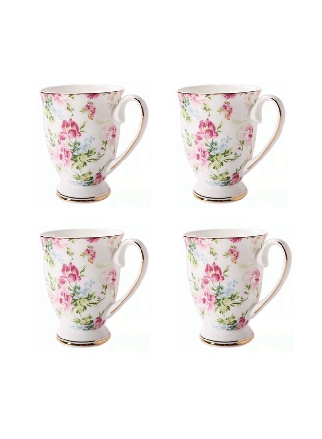 MIATTCLD Floral Coffee Mug Bone China Tea Mugs for Women, 10 oz Porcelain Coffee Mugs Ceramic Tea Cup Teacups with Handle Gift for Mom Friends Home Office - Image 1
