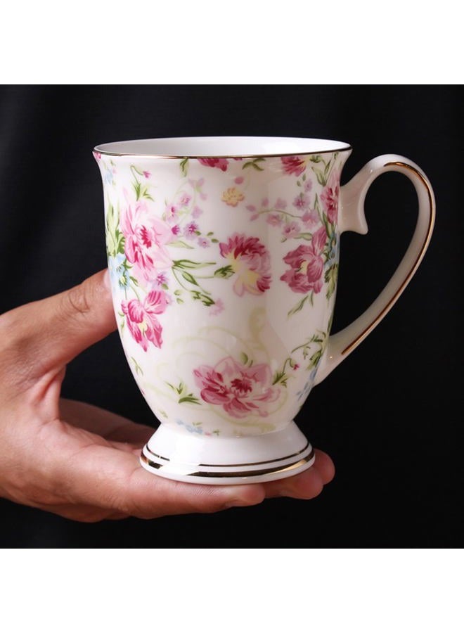 MIATTCLD Floral Coffee Mug Bone China Tea Mugs for Women, 10 oz Porcelain Coffee Mugs Ceramic Tea Cup Teacups with Handle Gift for Mom Friends Home Office - Image 4