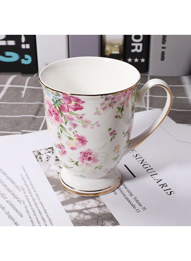 MIATTCLD Floral Coffee Mug Bone China Tea Mugs for Women, 10 oz Porcelain Coffee Mugs Ceramic Tea Cup Teacups with Handle Gift for Mom Friends Home Office - Image 2