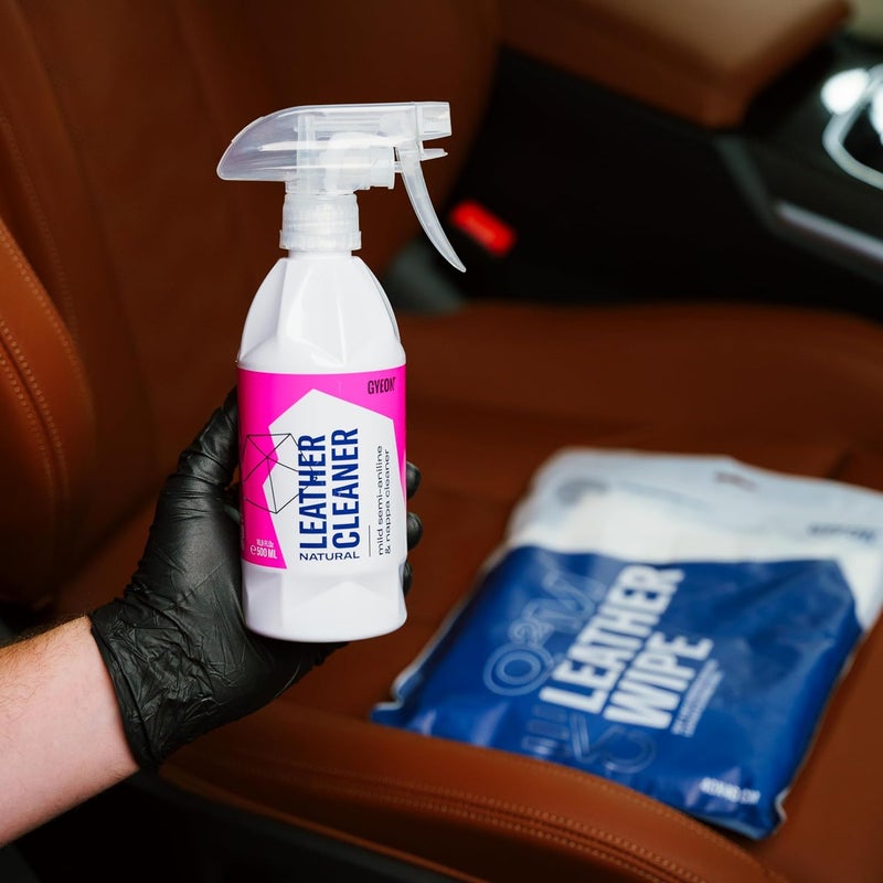 Gyeon Q²M LeatherCleaner Natural - Car Leather Cleaner - Matte, Natural Finish, for Semi-Aniline and Nappa Leather, Gentle Cleaning and Care (500 ml) - Image 4