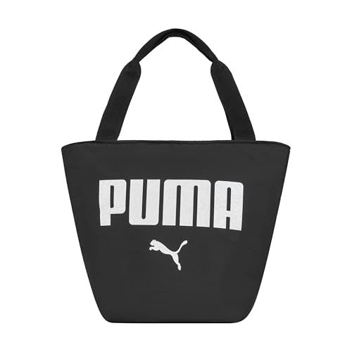 PUMA Unisex Kid's Adventure Lunch Tote, Black/White Glitter, Small - Image 1