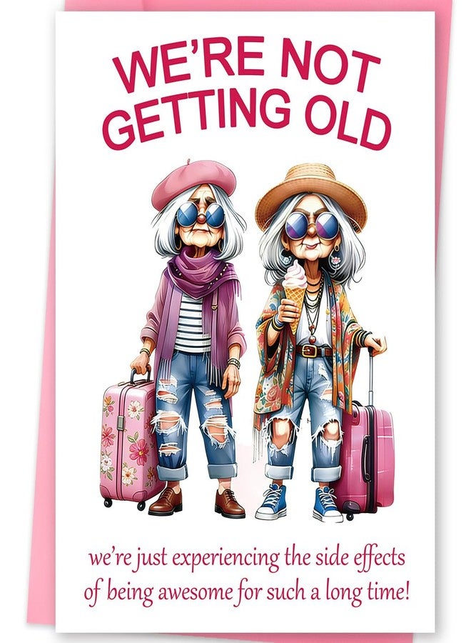 FANCYLUCKY Funny Birthday Card for Women Her, Aging Humor Birthday Gifts for Friend BFF Sister Coworker, Printed Message Inside with Envelope - Image 1