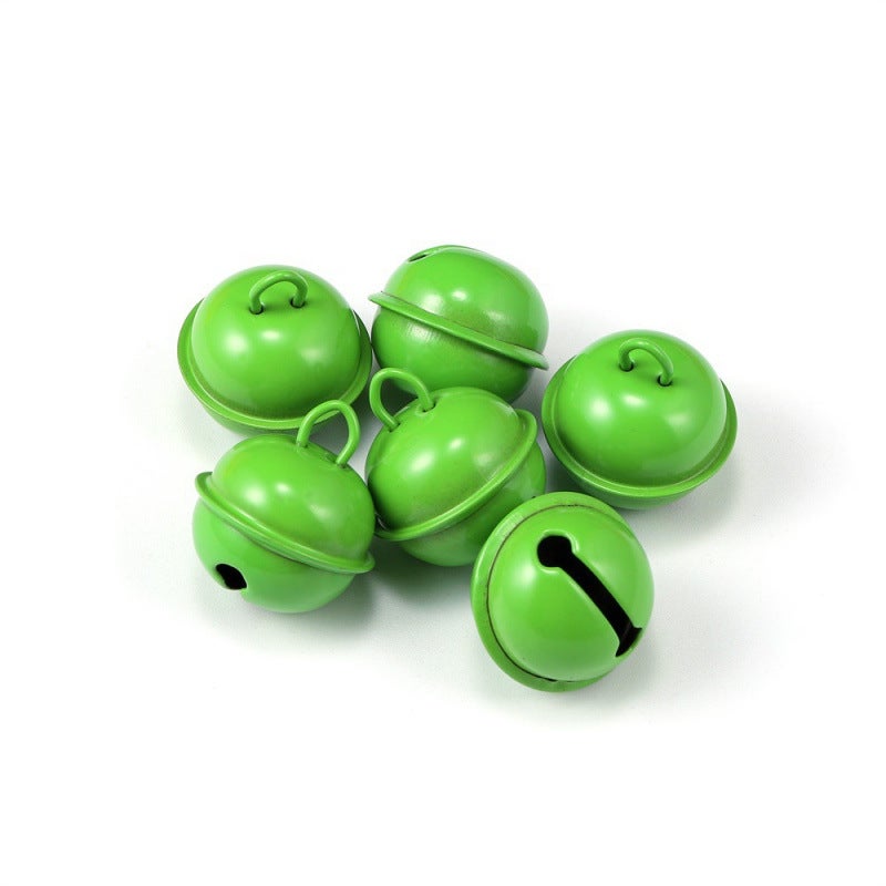 22mm Christmas bell Christmas tree decoration color key chain pendant handmade DIY jewelry accessories material Grass green 