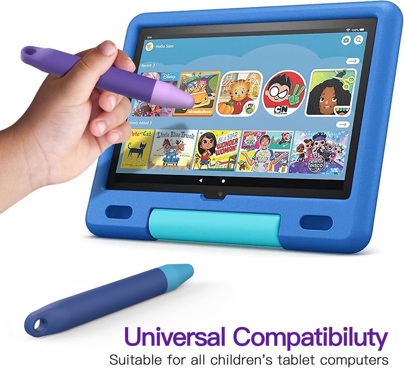 AWINNER Kid-Friendly Pens for Touch Screens - 2 Pack of Purple and Blue Stylus Pens Compatible with Kindle, iPad, iPhone - Image 2