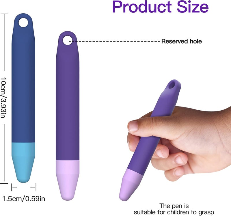 AWINNER Kid-Friendly Pens for Touch Screens - 2 Pack of Purple and Blue Stylus Pens Compatible with Kindle, iPad, iPhone - Image 3