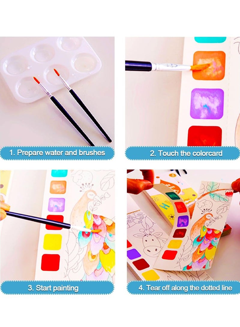 SYOSI Water Color Paint Sets for Kids Travel Pocket Watercolor Kit with Paints and Brushes Arts and Crafts for Girls Boys Water Colors Paint Book Kids Watercolor Coloring Books for Kids Ages 4-8 - Image 3