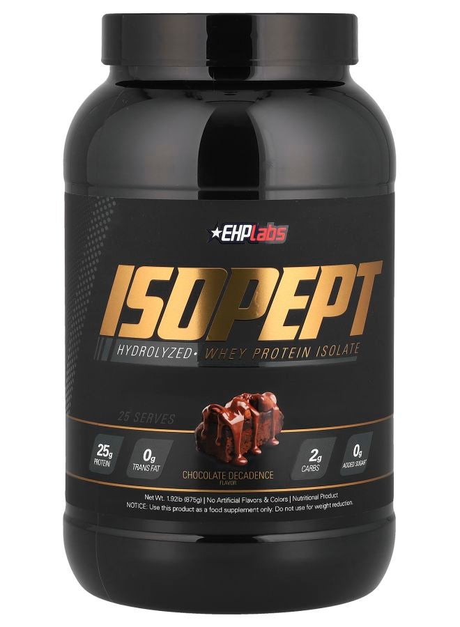 EHPLabs بروتين مصل اللبن المعزول IsoPept هيدروليز بنكهة الشوكولاتة الفاخرة 2.24 رطل (1015 جرام)