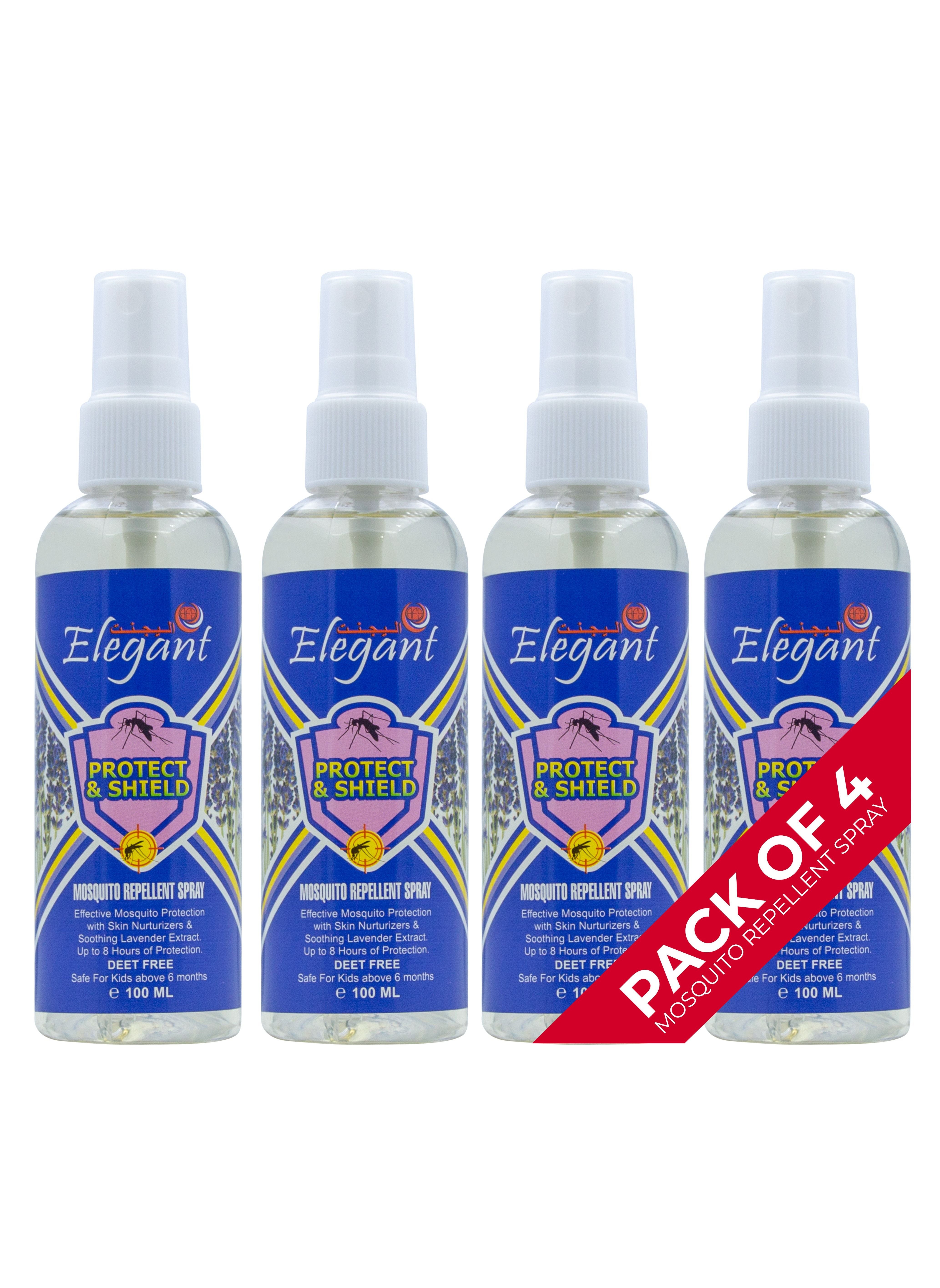 Elegant Elegant Mosquito Repellant Spray 100ML Pack of 4 Deet FREE 