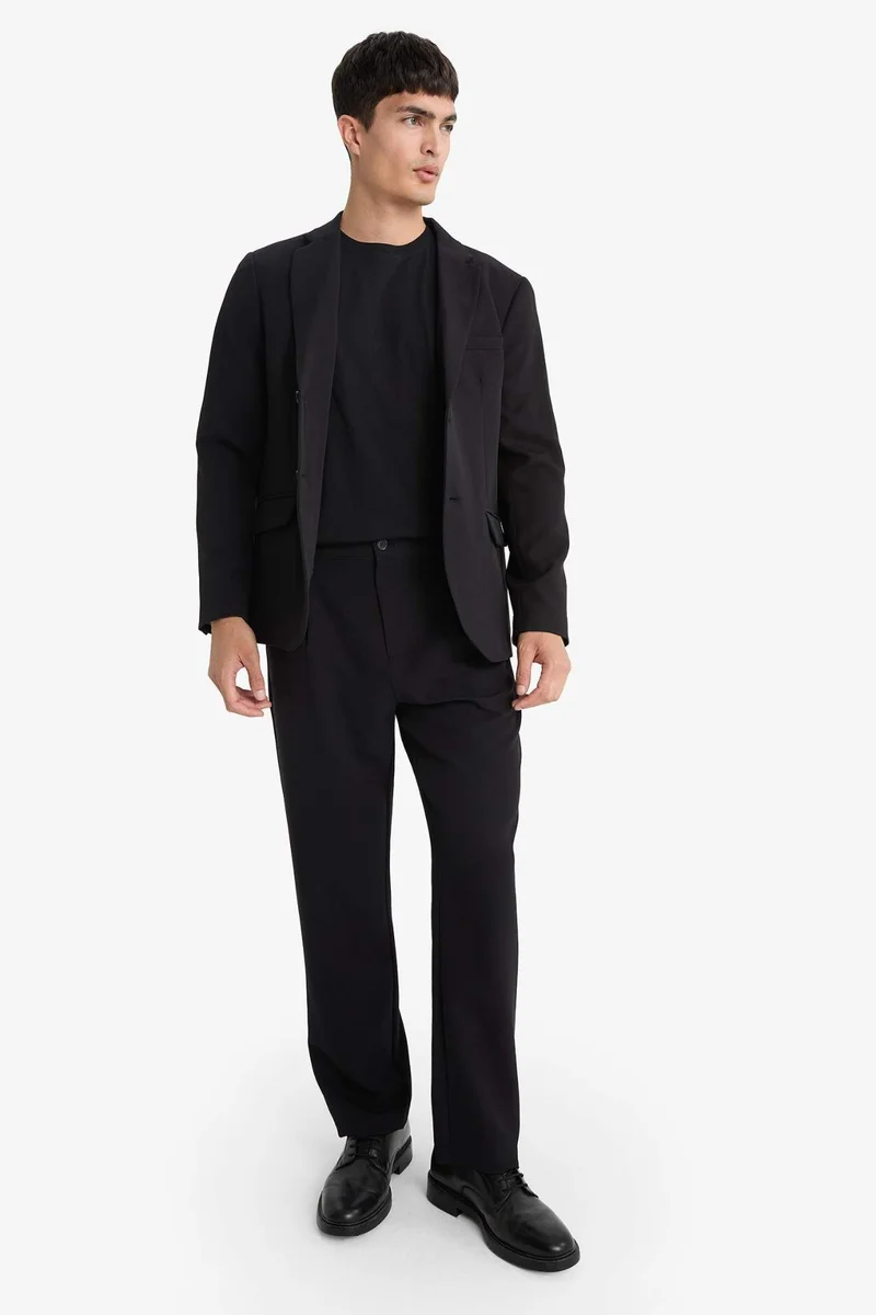 Defacto Straight Fit Pleated Straight Leg Fabric Trousers