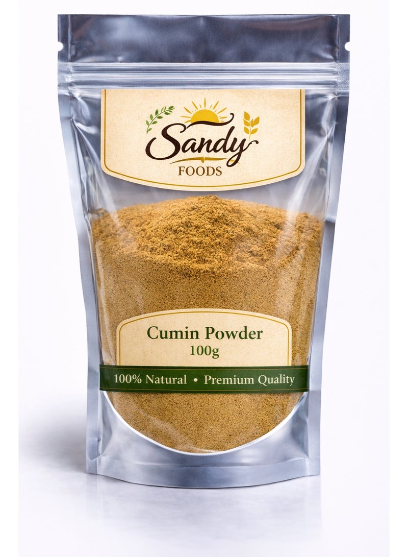 Sandy Foods Cumin Powder 100g - 100% Natural Ground Cumin - Intense Flavor - High-Quality Fresh Spice - Image 1