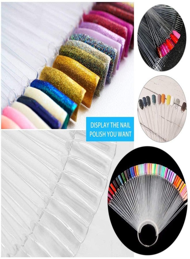 kreni Fan Shape Nail Art Polish Display Tips, False Nails Sample Sticks, Practice Color Display, for Home DIY Salon Practice Tools (Fan-shaped Natural, 50 - Pcs) - Image 4