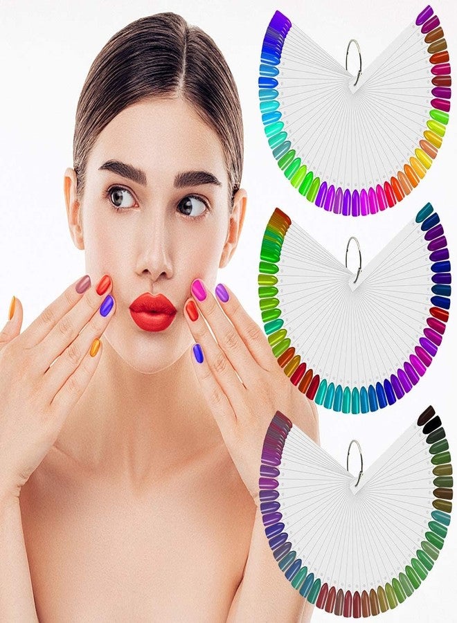 kreni Fan Shape Nail Art Polish Display Tips, False Nails Sample Sticks, Practice Color Display, for Home DIY Salon Practice Tools (Fan-shaped Natural, 50 - Pcs) - Image 3
