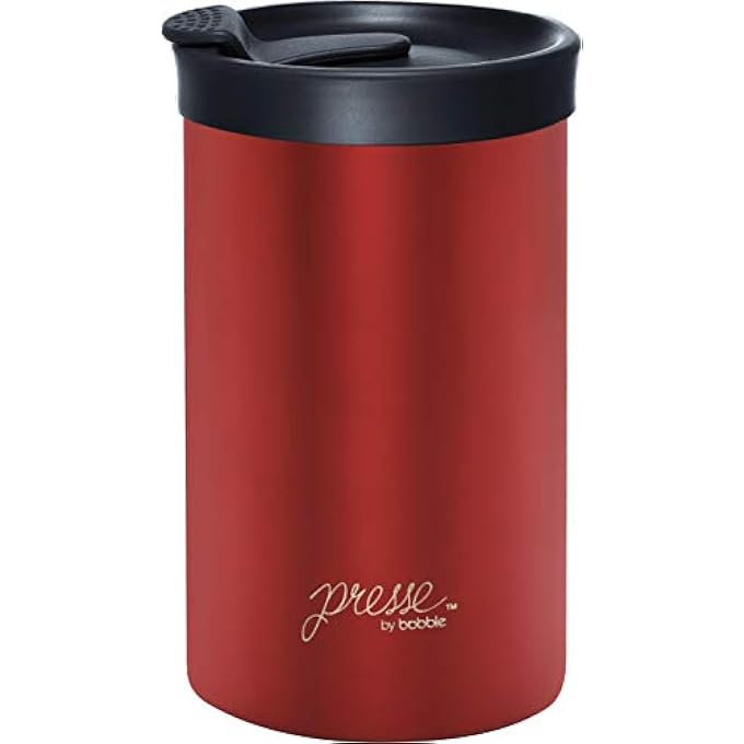 مكبس قهوة فرنسي معزول من الفولاذ المقاوم للصدأ، كوب سفر للتحضير أثناء التنقل، سعة 13 أونصة