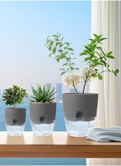 Plant Pots 7Inch 3pcs/5.3Inch/4.3 Inch Self Watering Pots, Set of 5 Plastic Planters with Drainage Holes and Saucers,Plastic Flower Pots,Nursery Planting Pot for Indoor Out Door Plants - pzsku/Z1F9CC4F38B0BD5F9BEA0Z/45/_/1706686344/cc652984-9ac6-4e43-9a87-6af0e5a68aba