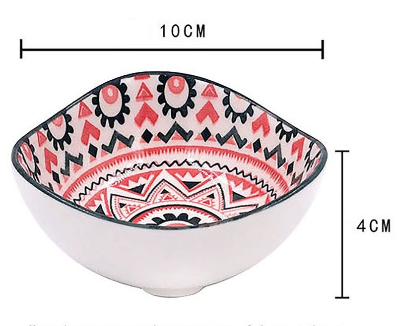 WE-CEF Sauce Dish - Olive Oil Dipping Dishes,Dipping Bowls Set, Porcelain Dipping Sauce Bowls/Dishes for Soy Sauce, Ketchup, BBQ Sauce or Seasoning(Random Pattern, Set of 4) - Image 2