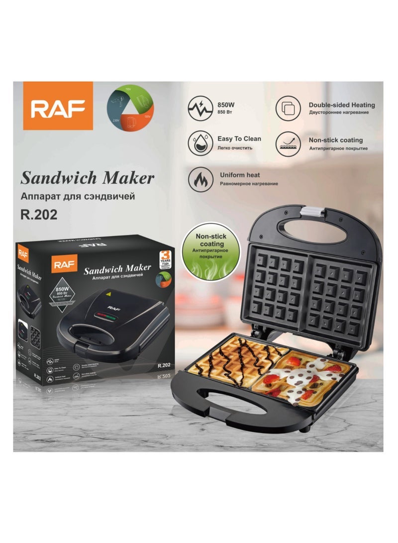 آر إيه أف ماكينة ساندويتش تسخين منزلية على الوجهين ماكينة إفطار متعددة الوظائف ماكينة الخبز - Image 2