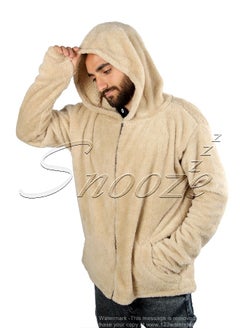 snooze Snooze Home Wear Jacket With Hodi, Beige  - Image 1