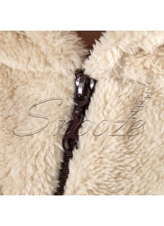 snooze Snooze Home Wear Jacket With Hodi, Beige  - Image 4
