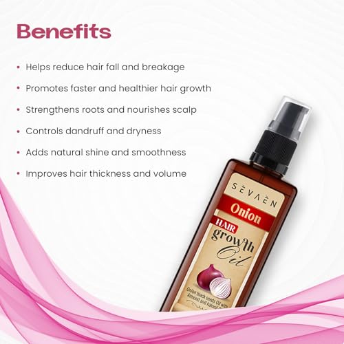 Sevaen Keratin Smooth Daily Shampoo and Conditioner with Onion Hair Oil, Almond and Karonji Oil, No Mineral, No Sulfate (Pack of 3) - Image 4