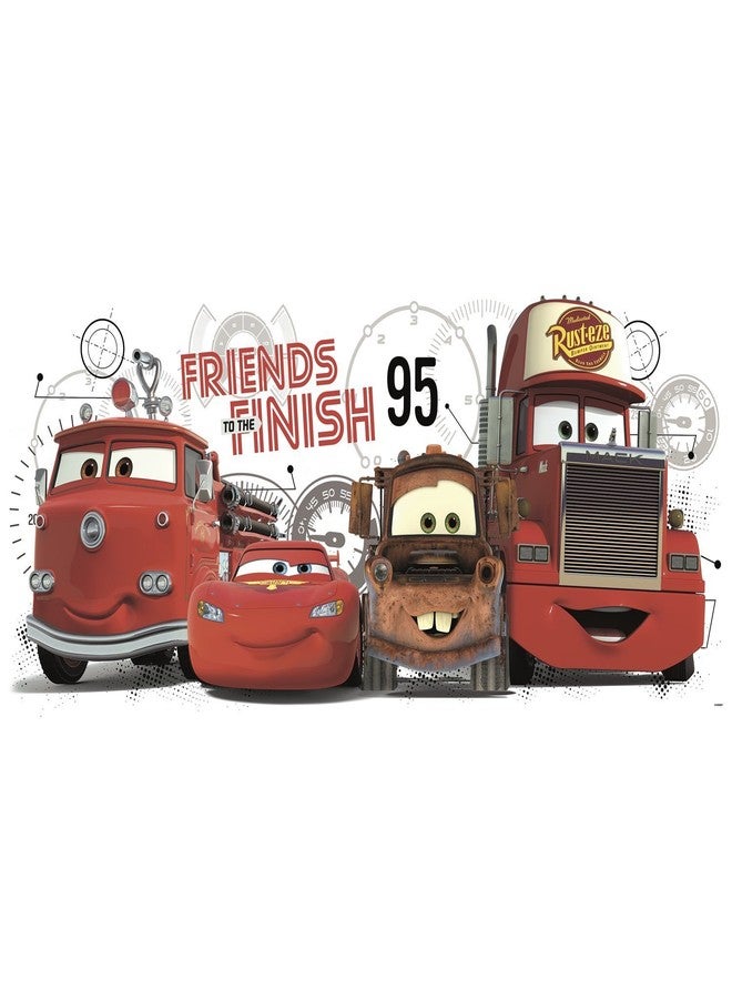 رووم ميتس ملصقات جدارية عملاقة قابلة للتقشير واللصق من RoomMates RMK2556GM Cars 2 Friends to the Finish - Image 1