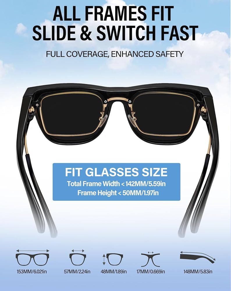Joopin Polarized Sunglasses Men Women Fit Over Sun Glasses UV400 Shades - Image 4