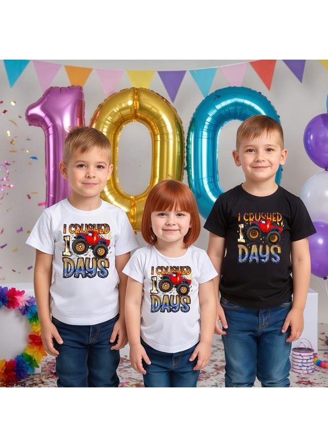 YWAGK 100 Days of School Shirt Boys Kids Cute 100th Day of School T-Shirts Toddler Back to School Tee 2026 (3-10 Years), Black_001, 7-8 Years - Image 5