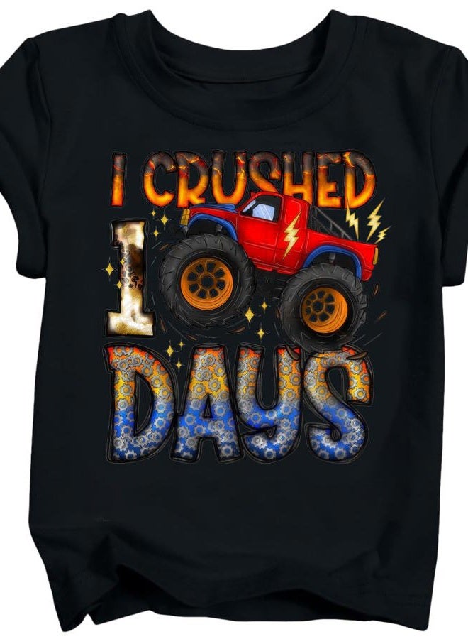 YWAGK 100 Days of School Shirt Boys Kids Cute 100th Day of School T-Shirts Toddler Back to School Tee 2026 (3-10 Years), Black_001, 7-8 Years - Image 1