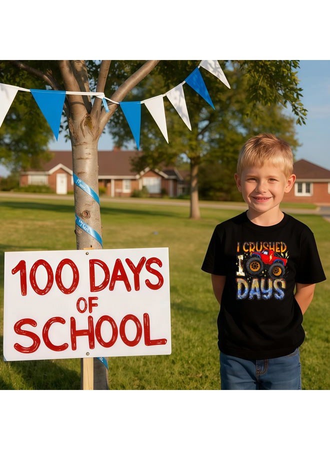 YWAGK 100 Days of School Shirt Boys Kids Cute 100th Day of School T-Shirts Toddler Back to School Tee 2026 (3-10 Years), Black_001, 7-8 Years - Image 3