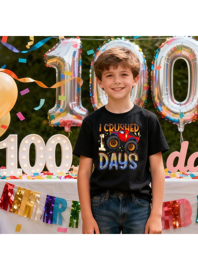 YWAGK 100 Days of School Shirt Boys Kids Cute 100th Day of School T-Shirts Toddler Back to School Tee 2026 (3-10 Years), Black_001, 7-8 Years - Image 2