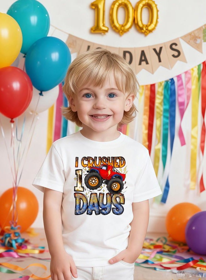 YWAGK 100 Days of School Shirt Boys Kids Cute 100th Day of School T-Shirts Toddler Back to School Tee 2026 (3-10 Years), Black_001, 7-8 Years - Image 4
