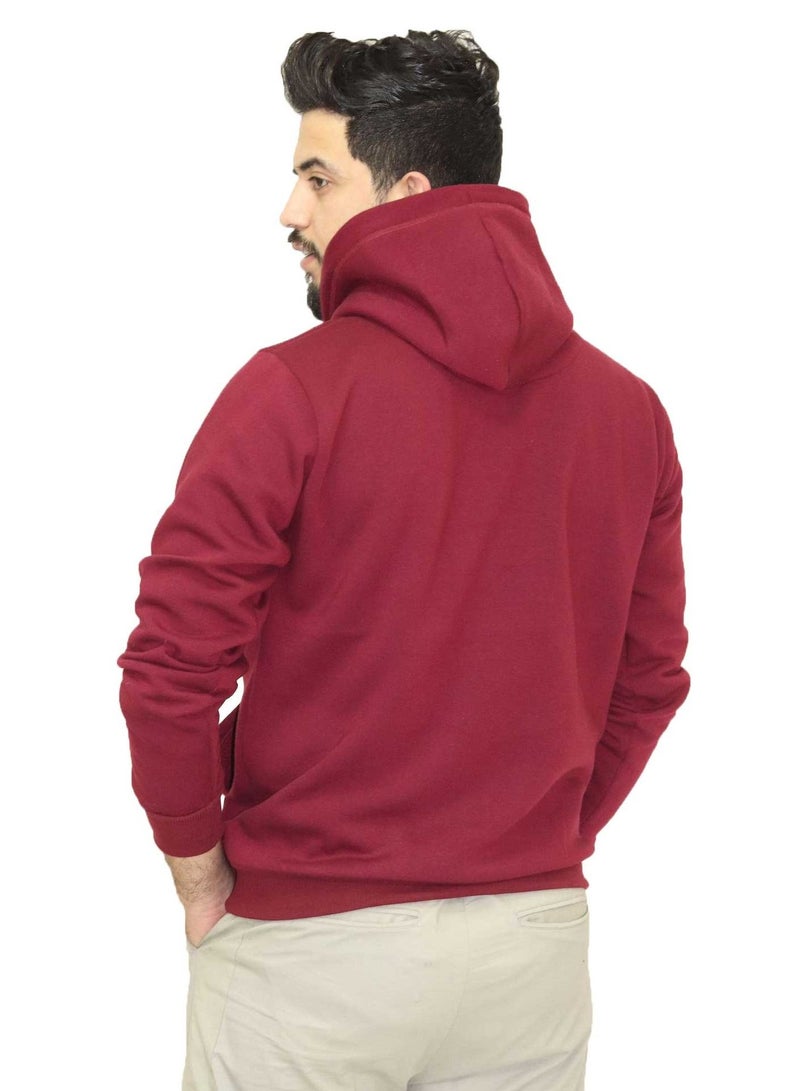 OneHand Hoodie Melton Cotton - Burgundy - Image 2
