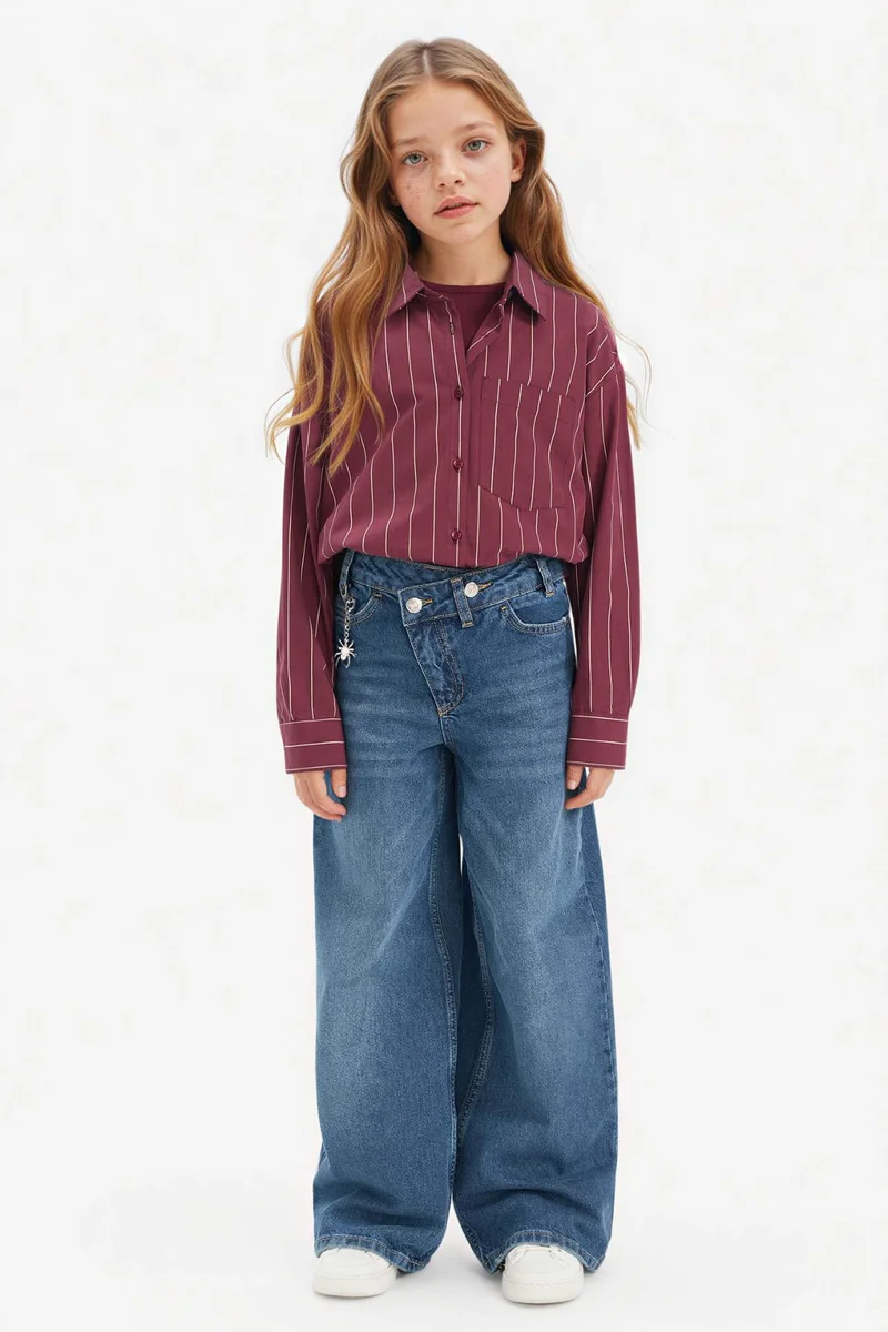 Defacto Girl Regular Fit Long Sleeve Shirt and T-shirt