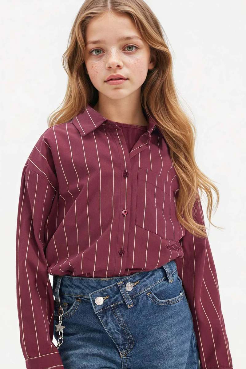 Defacto Girl Regular Fit Long Sleeve Shirt and T-shirt