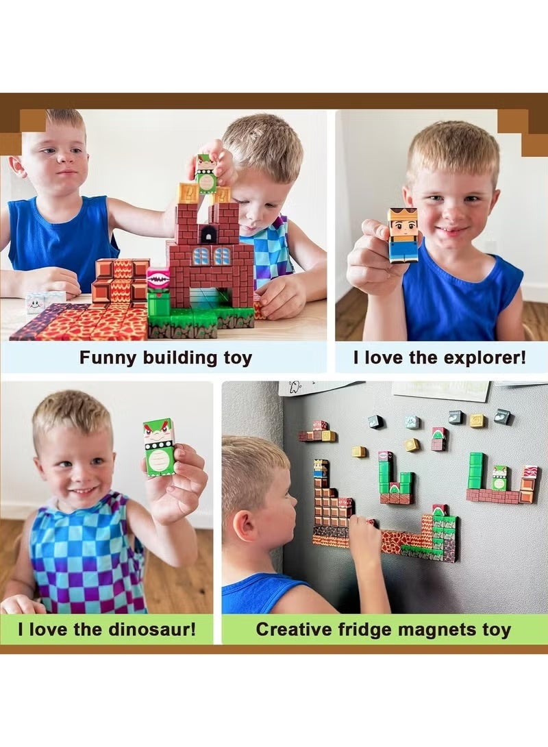 Soyee 60PCS Magnetic Cube Building Blocks, Mario Themed Educational STEM Toy for Kids, Creative Construction Set - Image 5