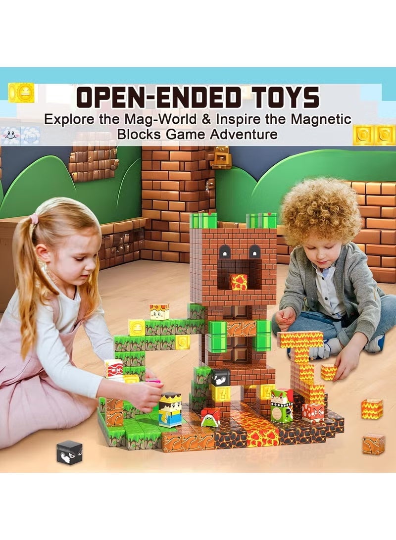 Soyee 60PCS Magnetic Cube Building Blocks, Mario Themed Educational STEM Toy for Kids, Creative Construction Set - Image 4