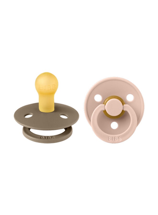 BIBS 2 Pieces Pacifier Size 1Baby 0 - 6M Dark Oak And Blush - Image 1