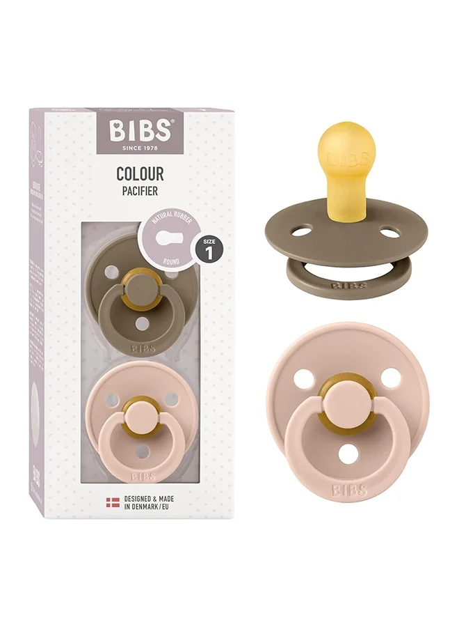 BIBS 2 Pieces Pacifier Size 1Baby 0 - 6M Dark Oak And Blush