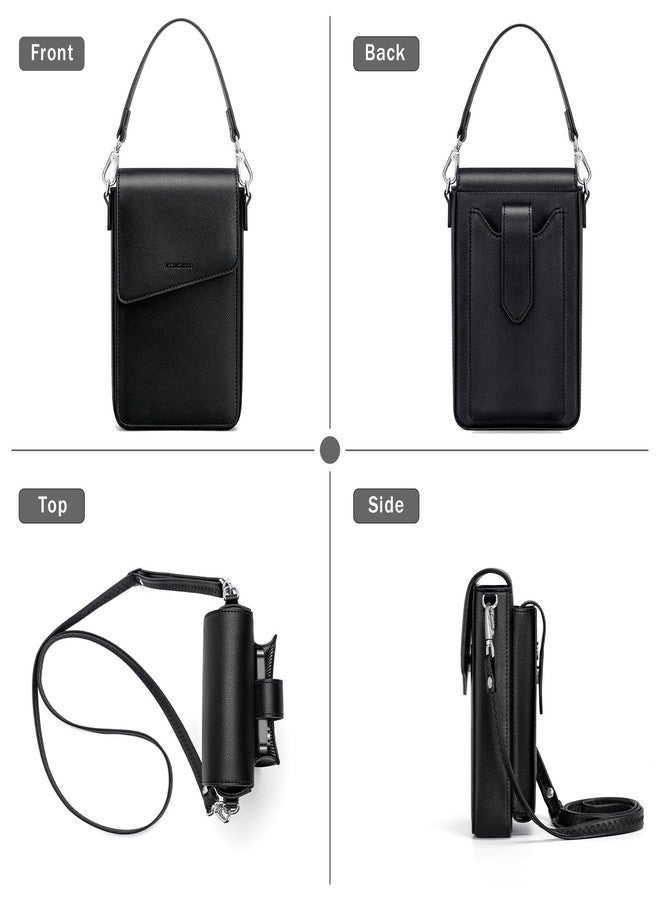 nuoku Small Crossbody Wallet Purse for Women with Phone Pocket, Small Crossbody Phone Bag with 2 Straps (Black) - Image 3