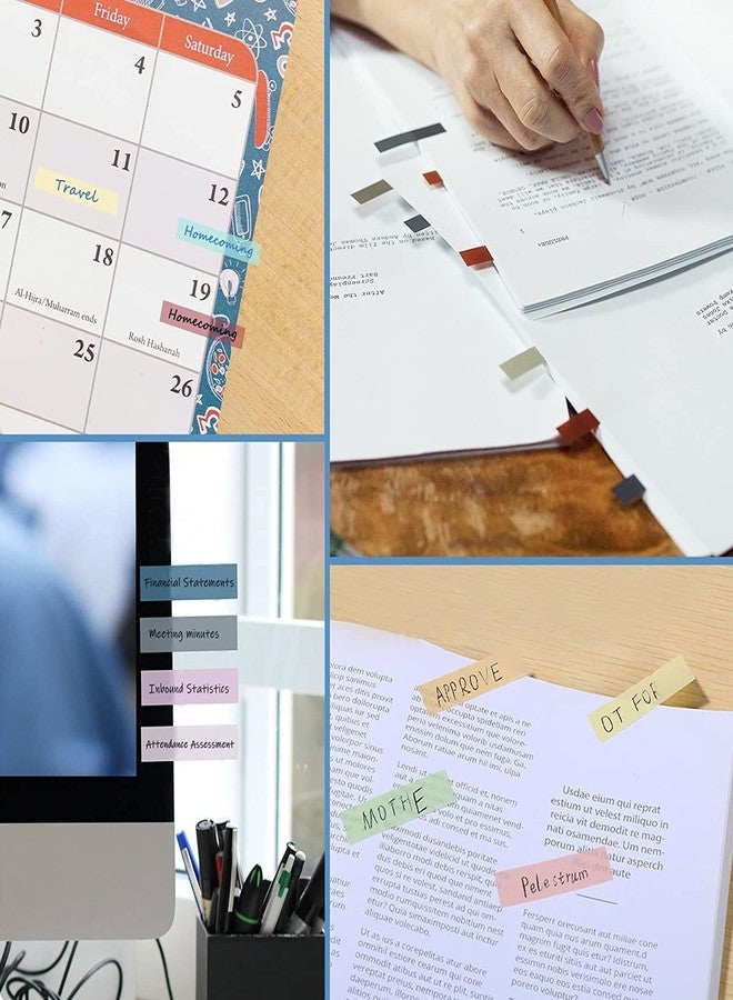 إمبرينت علامات تبويب لاصقة ملونة عتيقة من إمبرينت موراندي، علامات فهرسة، علامات صفحات قابلة للكتابة للكتب والملفات والدفاتر | 1600 قطعة - Image 2