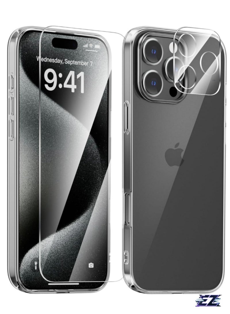 ELTRAZONE "Ultra-Thin Clear iPhone 16 Pro Case [Non-Yellowing] with Camera Lens & Screen Protectors – Slim, Shockproof, Anti-Slip Grip" - Image 1